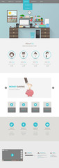 Modern One page Flat Website Template Design Vector