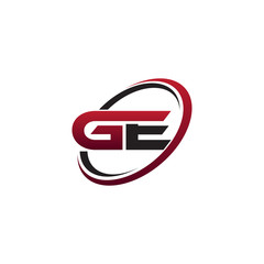 Modern Initial Logo Circle GE