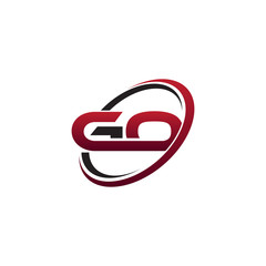 Obraz premium Modern Initial Logo Circle GO