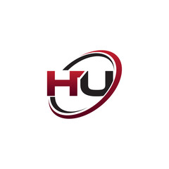 Modern Initial Logo Circle HU