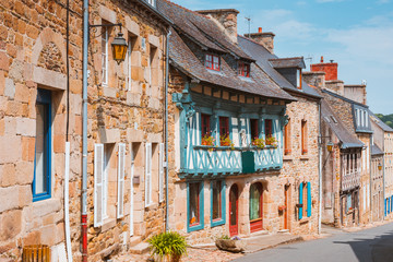 street old Breton town Treguier, France