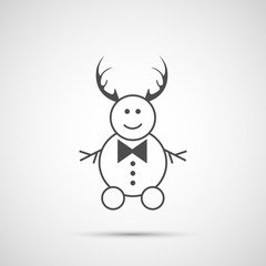Icon Christmas snowman for holiday season
