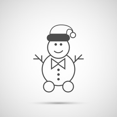 Icon Christmas snowman for holiday season