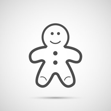 Icon Christmas gingerbread man for holiday season