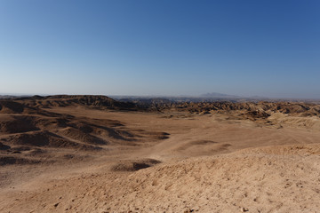 Fototapeta na wymiar panorama of fantrastic Namibia moonscape landscape