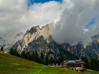 Fototapeta premium Italy Green slopes of the foot of the Dolomite alps
