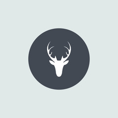 Obraz premium Vector christmas deer head icon