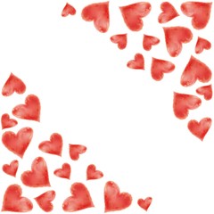 Valentine vintage background. Watercolor hearts.