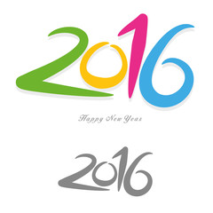 happy new year 2016 - obrazy, fototapety, plakaty