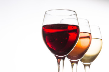 White wine, Red wine and Rose