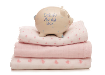 Saving for a baby girl piggybank