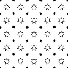 Seamless black and white decorative vector background with abstract figures