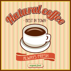 Natural coffee. Vintage vectorial illustration.