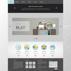 Modern Flat Website Template Design Vector