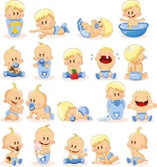 Vector illustration of baby boys