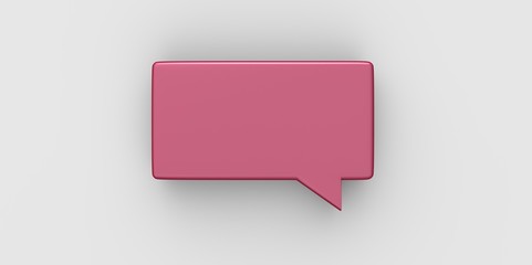 Fototapeta premium pink 3D Empty speech bubble on a grey gray background