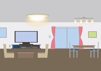 living room and furniture, vector illustration