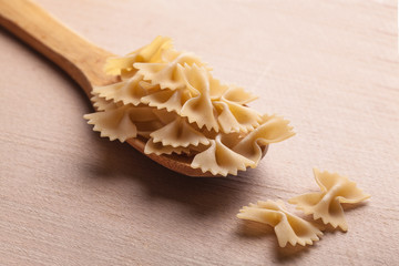 raw the pasta closeup