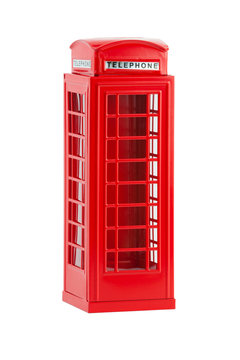British telephone box, isolated on a white background
