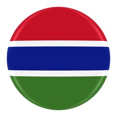Gambian Flag Badge - Flag of Gambia Button Isolated on White