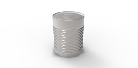 3D empty cans on white background paint