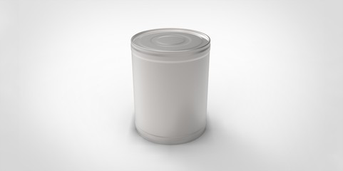 3D empty cans on white background paint