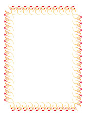 Elegant frame with red hearts