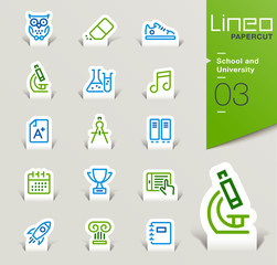 Lineo Papercut - School and University outline icons