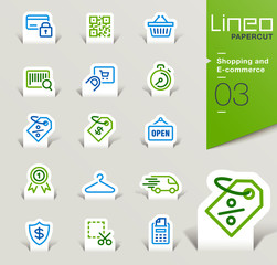 Lineo Papercut - Shopping and E-commerce outline icons