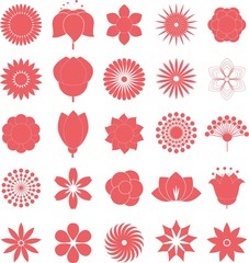 Flower icon collection - vector illustration