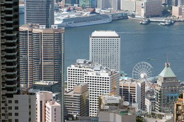 Fototapeta na wymiar View of Victoria Harbour, Hong Kong