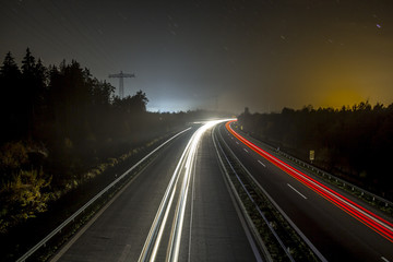 Fototapeta na wymiar Autobahn (Langzeitbelichtet)