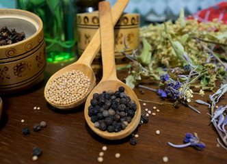 coriander with pepper