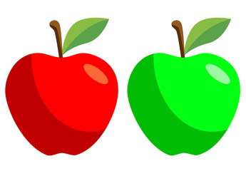 Icono plano manzana en varios colores #2