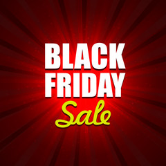 Black Friday Sale on Red Background Design Element. Vector