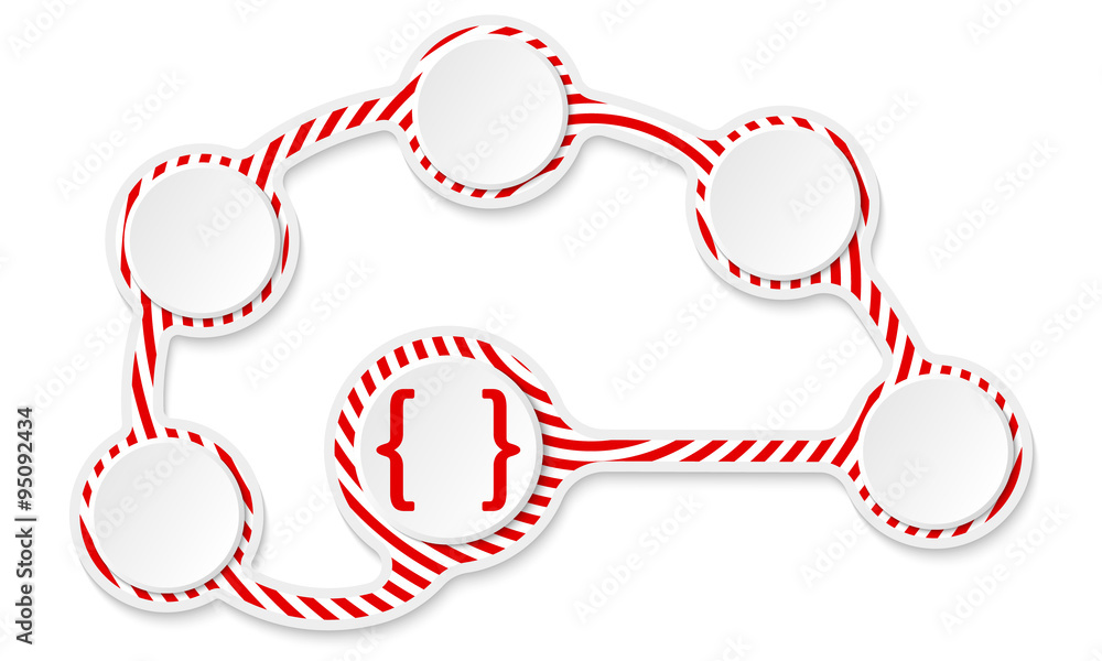 Poster Vector circular text boxes for your text and square brackets