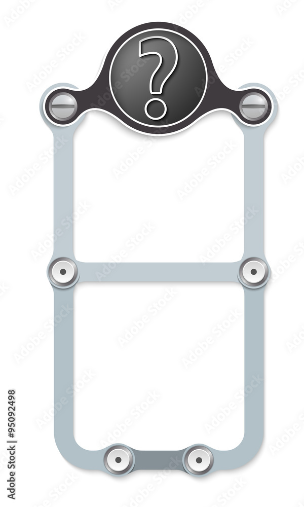 Aufkleber vector vertical frame with screws and question mark