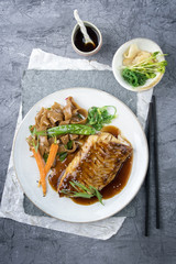 Salmon Teriyaki on Plate