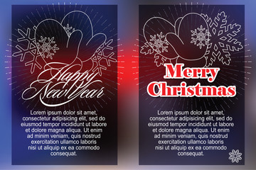 Celebratory background with symbols of Christmas and New Year