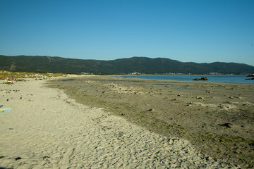 Beach without dry sand by the current sea level rise