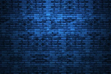 Papier Peint photo autocollant Mur de briques Background of old vintage dark blue brick wall
