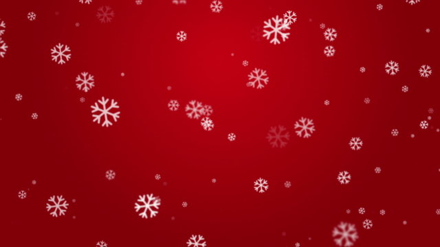 White Snowflakes in Red Background Seamless Looped