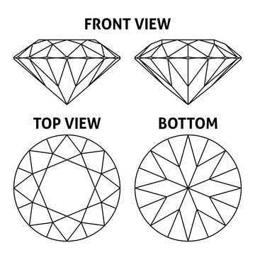 Four sides of the diamond, vector illustration