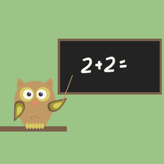 Owl-teacher with chalkboard