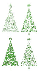 Cartoon Christmas Holiday Trees