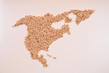 Sesame in the shape of North America (USA)