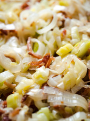 Bakon and leek