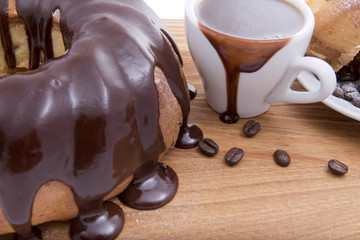 cup of coffee with biscuits