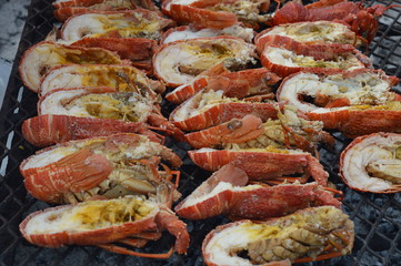 Cape Crayfish on Hot Coals