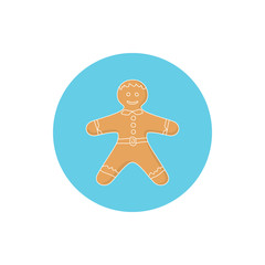 Icon Colorful Gingerbread Man 